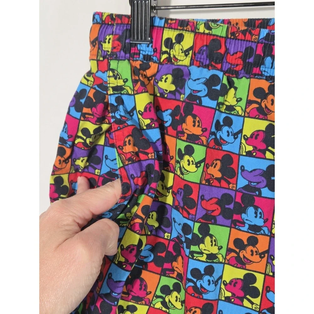 Disney Parks Mickey Mouse‎ Colorful Photo Reel Drawstring Pajama Pants Size Med